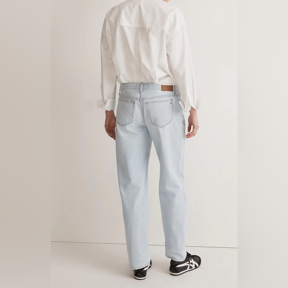 MADEWELL Maternity Side-Panel Slouchy Boyjean in Wrightlane Wash: Ripped Edition - Picture 5 of 11